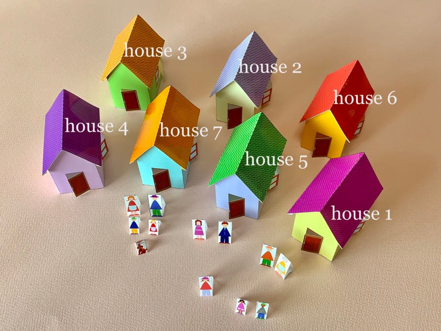 ペーパークラフトでつくられた7戸の家 ©︎2003 kids-idea.com