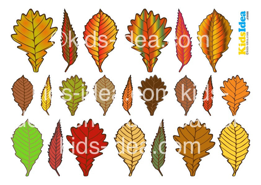 [Downloadable product] Fallen leaf patterns (2 color, 1 black and white)