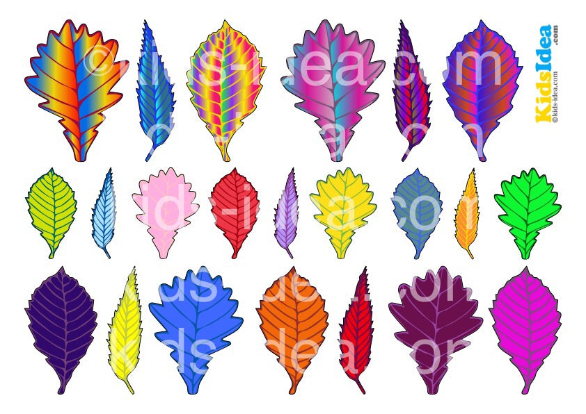 [Downloadable product] Fallen leaf patterns (2 color, 1 black and white)