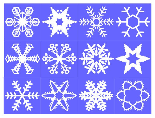 [Downloadable product] Paper cutting snowflakes 1-12